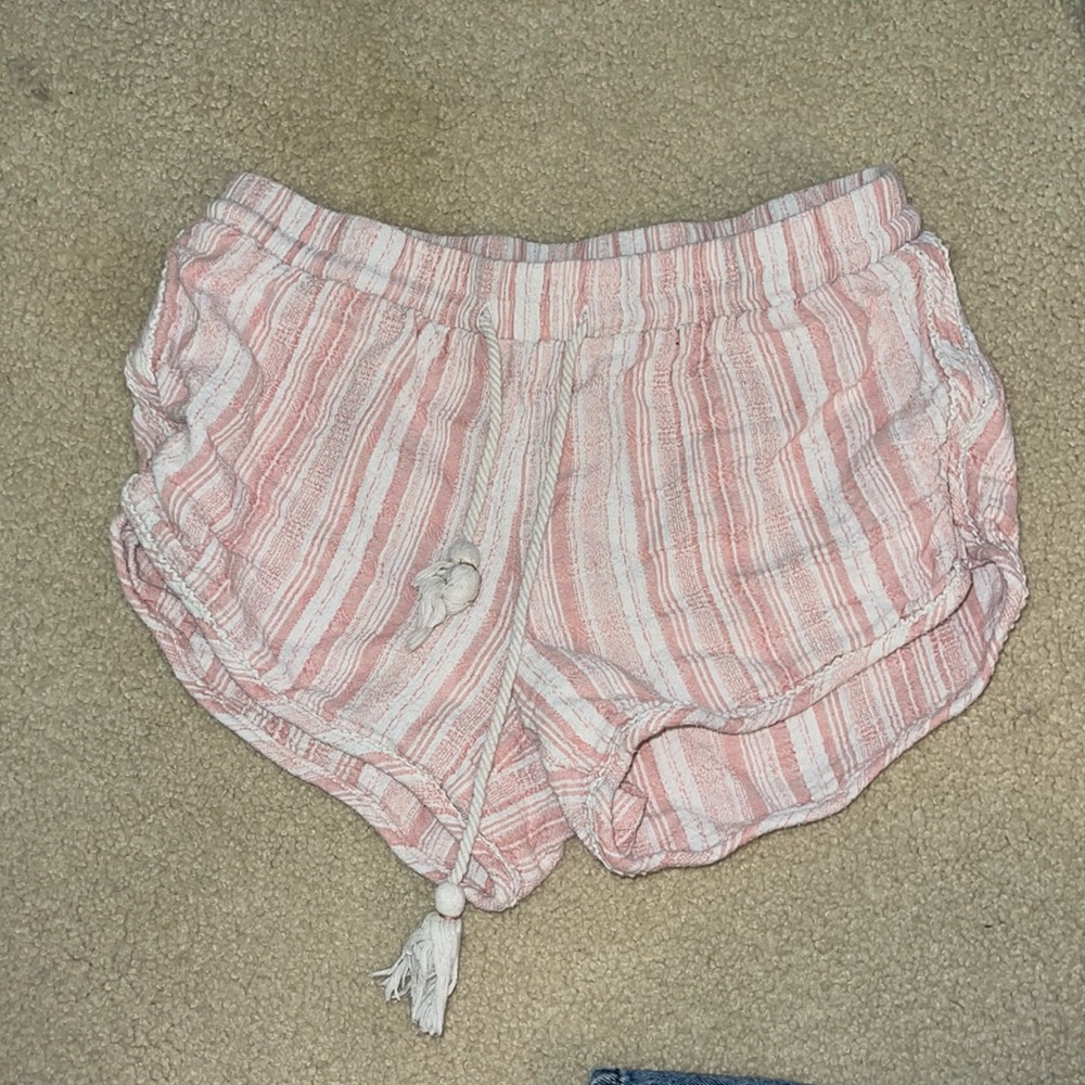 Pink and White Booty shorts size M
